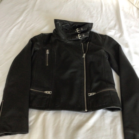 ALLSAINTS black leather jacket - Picture 3 of 6